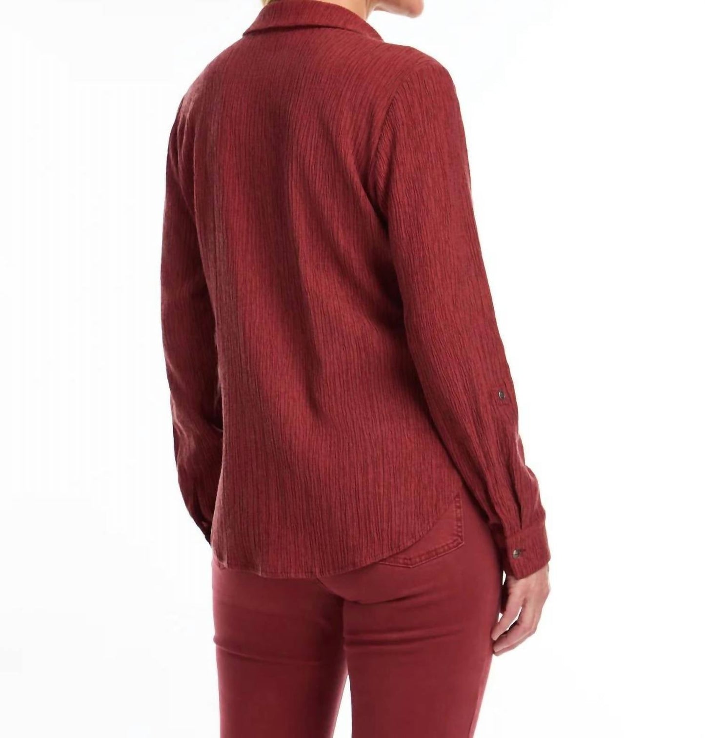 Fdj - LONG SLEEVE ROLL SLEEVE CRINKLE SHIRT