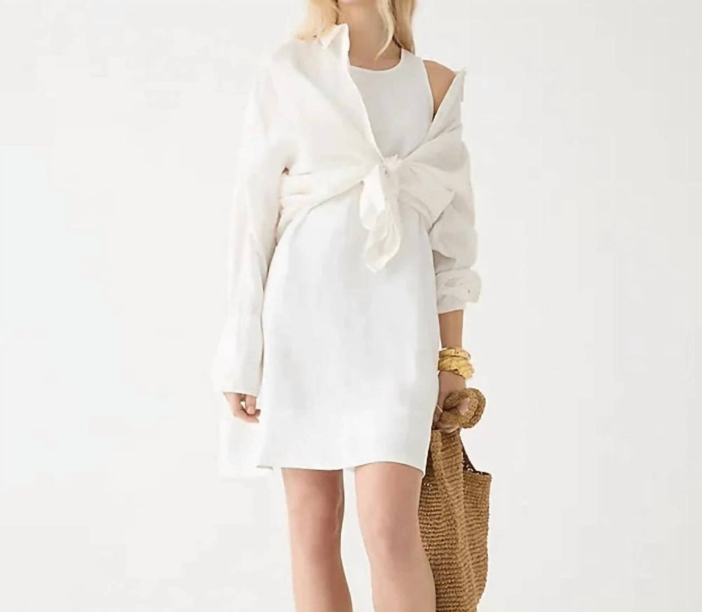 J.Crew - Maxine Button-back Dress In Linen