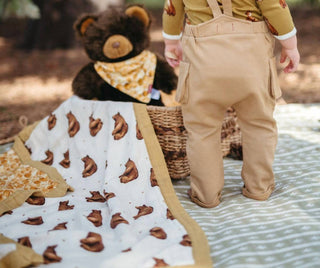 Milkbarn - Honey Bear Bamboo Big Lovey Blanket