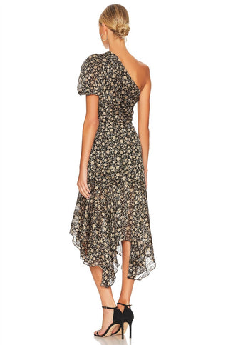 Astr - Floral One Shoulder Midi Dress