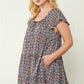 Entro - Micro Floral Tiered Dress - Plus