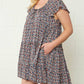 Entro - Micro Floral Tiered Dress - Plus