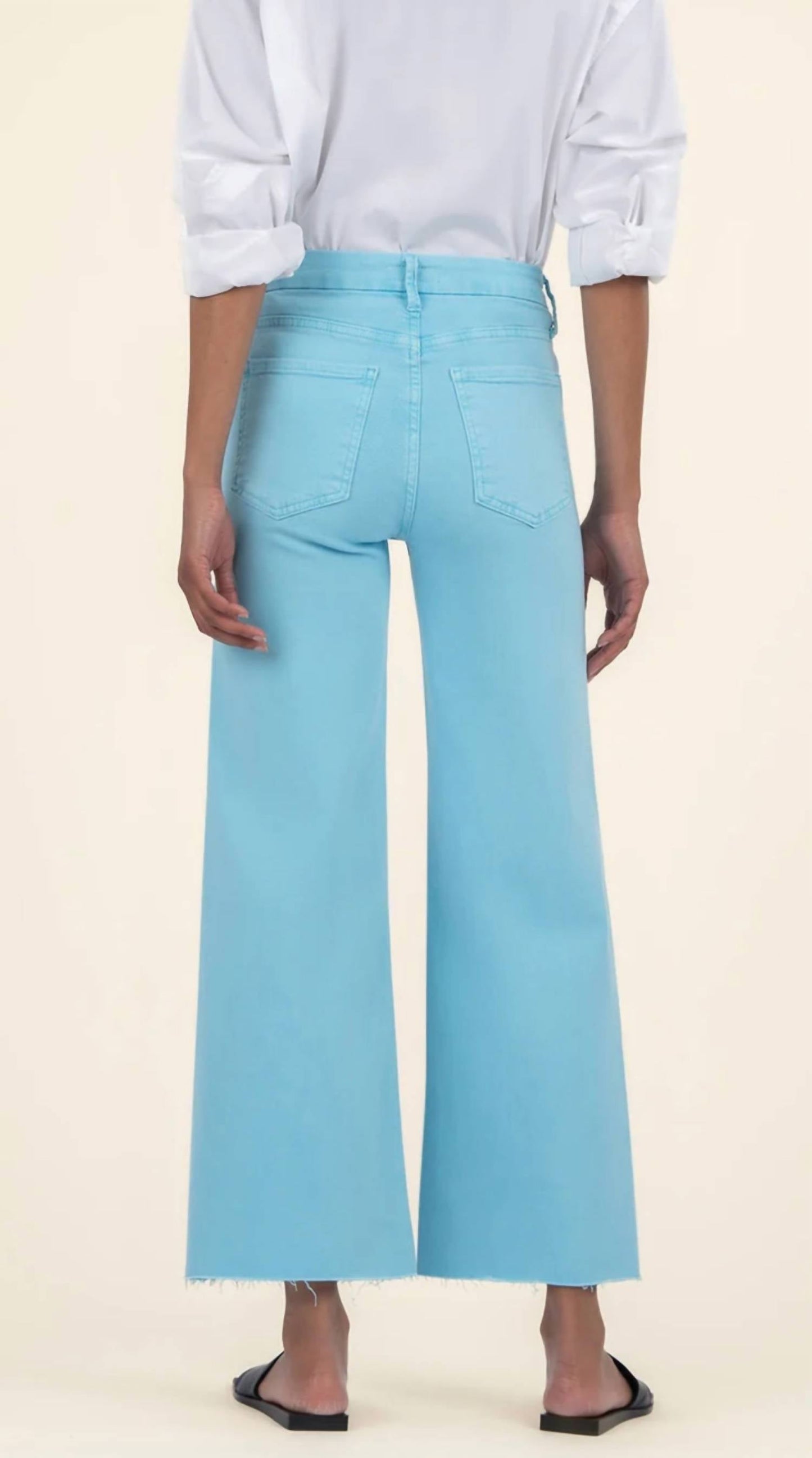 Kut From The Kloth - Meg High Rise Fab Ab Wide Leg Raw Jeans