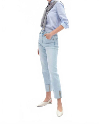 Bayeas - High Rise Straight Leg With Cuff Jeans