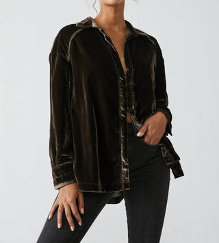 Free People - Marianne Velvet Long Sleeve Shirt