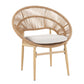 Cyril Outdoor Wicker Papasan Style Dining Chair with Teak Finished Legs - Set of 2
