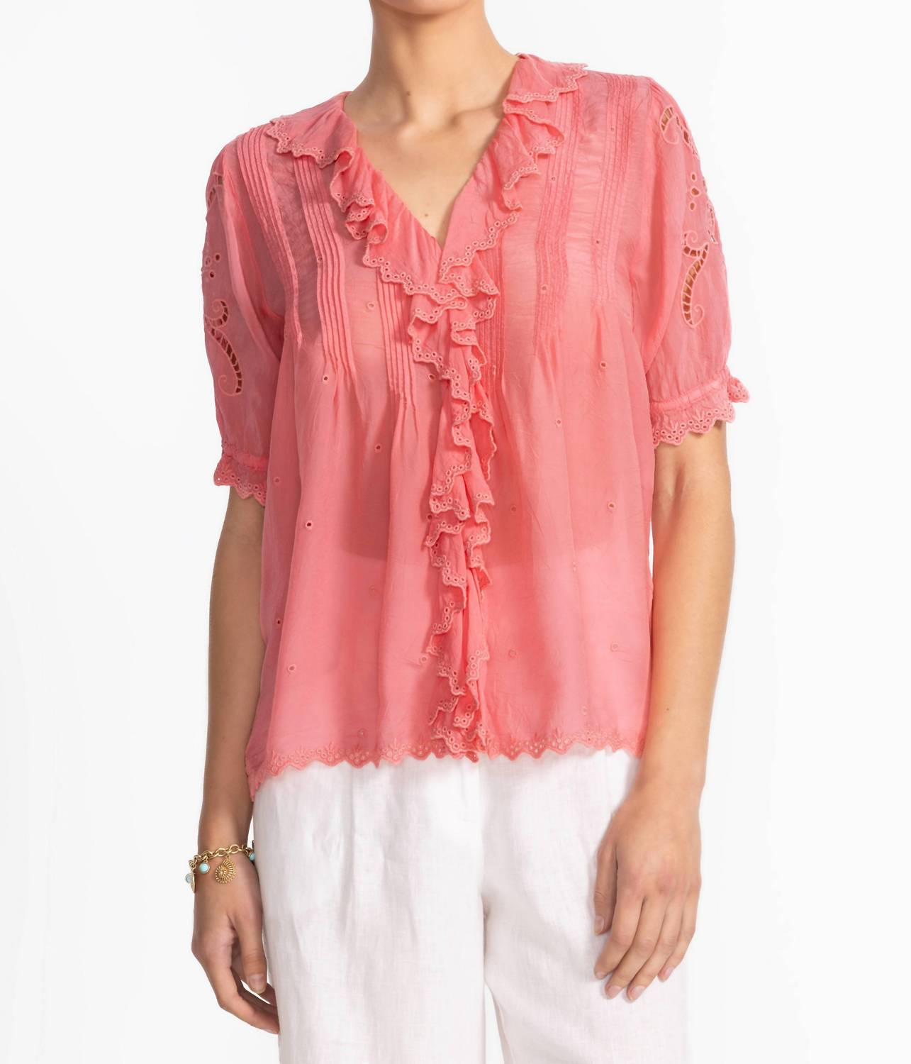 Johnny Was - ANETTE RUFFLE BLOUSE