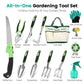 13 Piece Ergonomic Aluminum Garden Tool Set with Storage Bag