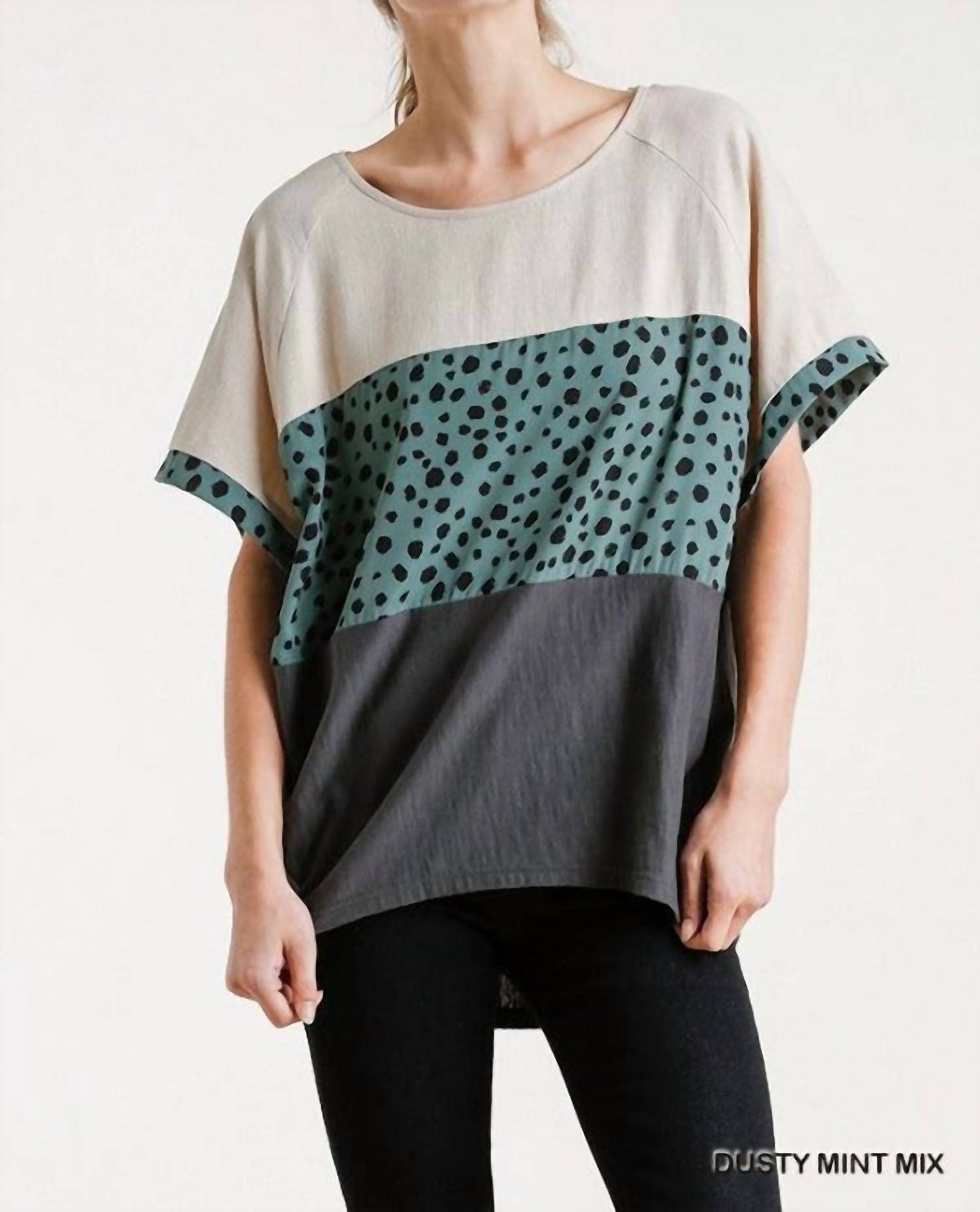 Umgee - Dalmatian Color Block Top
