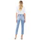 Vervet By Flying Monkey - Gabby Mid Rise Distressed Crop Straight Jeans