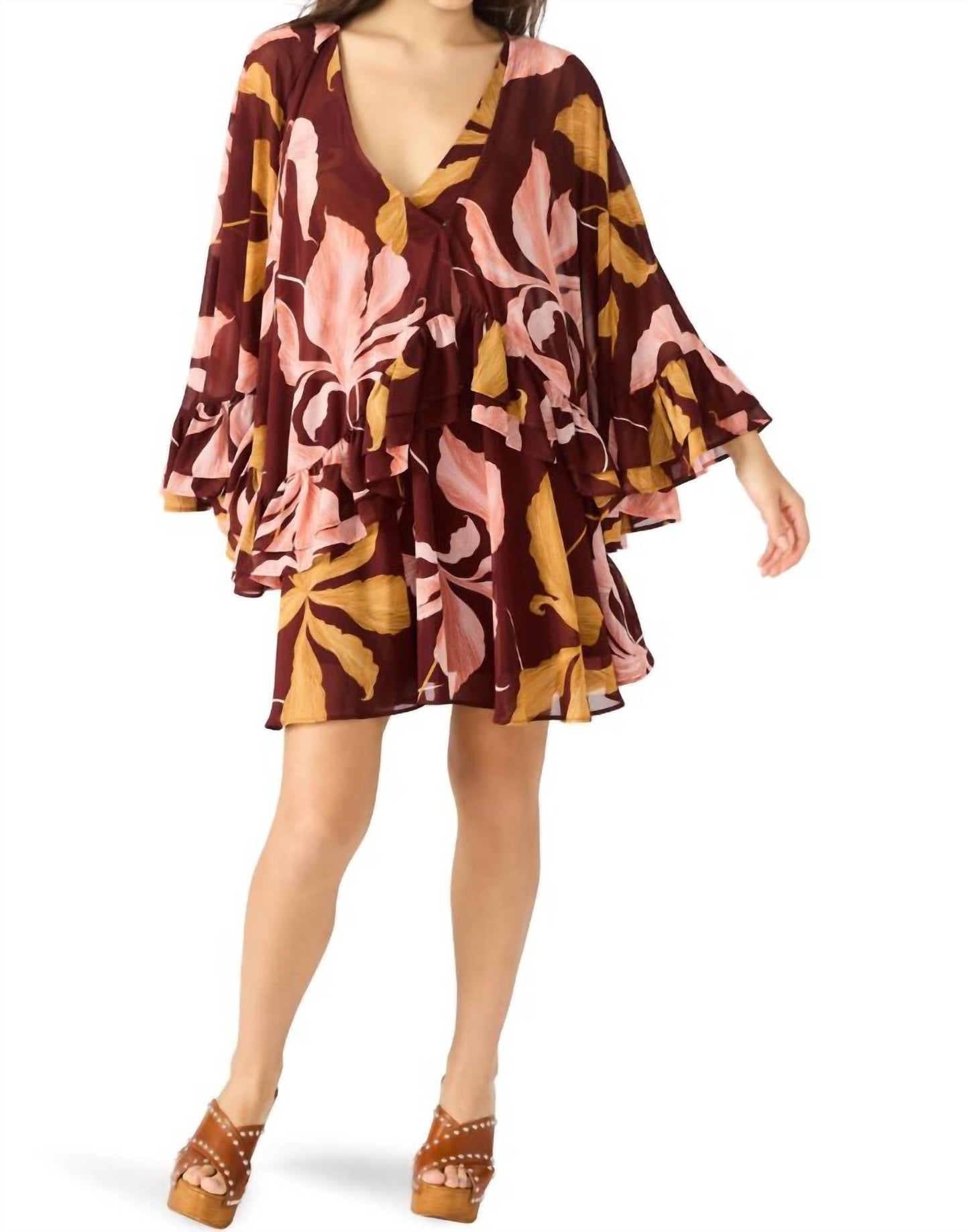 Steve Madden - Rowan Removable Ruffle Capelet Mini Dress
