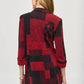 Joseph Ribkoff - Sweater Knit Patchwork Print Long Blazer