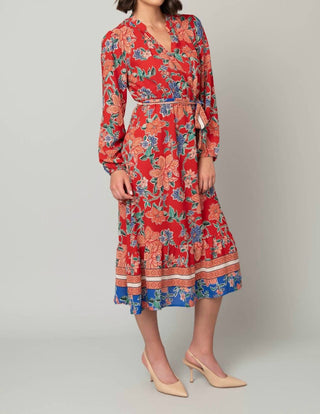 Pine Apparel - Floral Print Balloon Sleeve Dress
