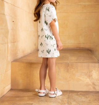 Omamimini - Girls' Shift Terry Dress with Pockets