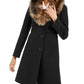 Kate Spade Women s Faux Fur Trim Coat - Black