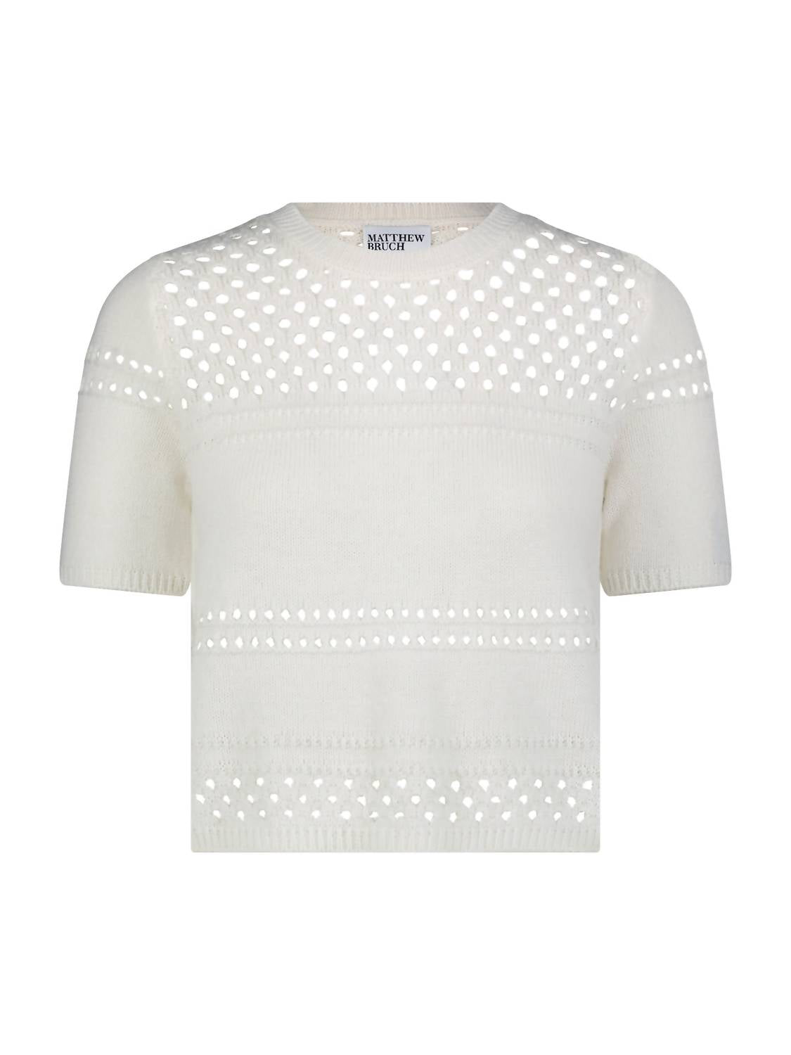 Matthew Bruch - Women's Stripped Mesh Boxy T-shirt