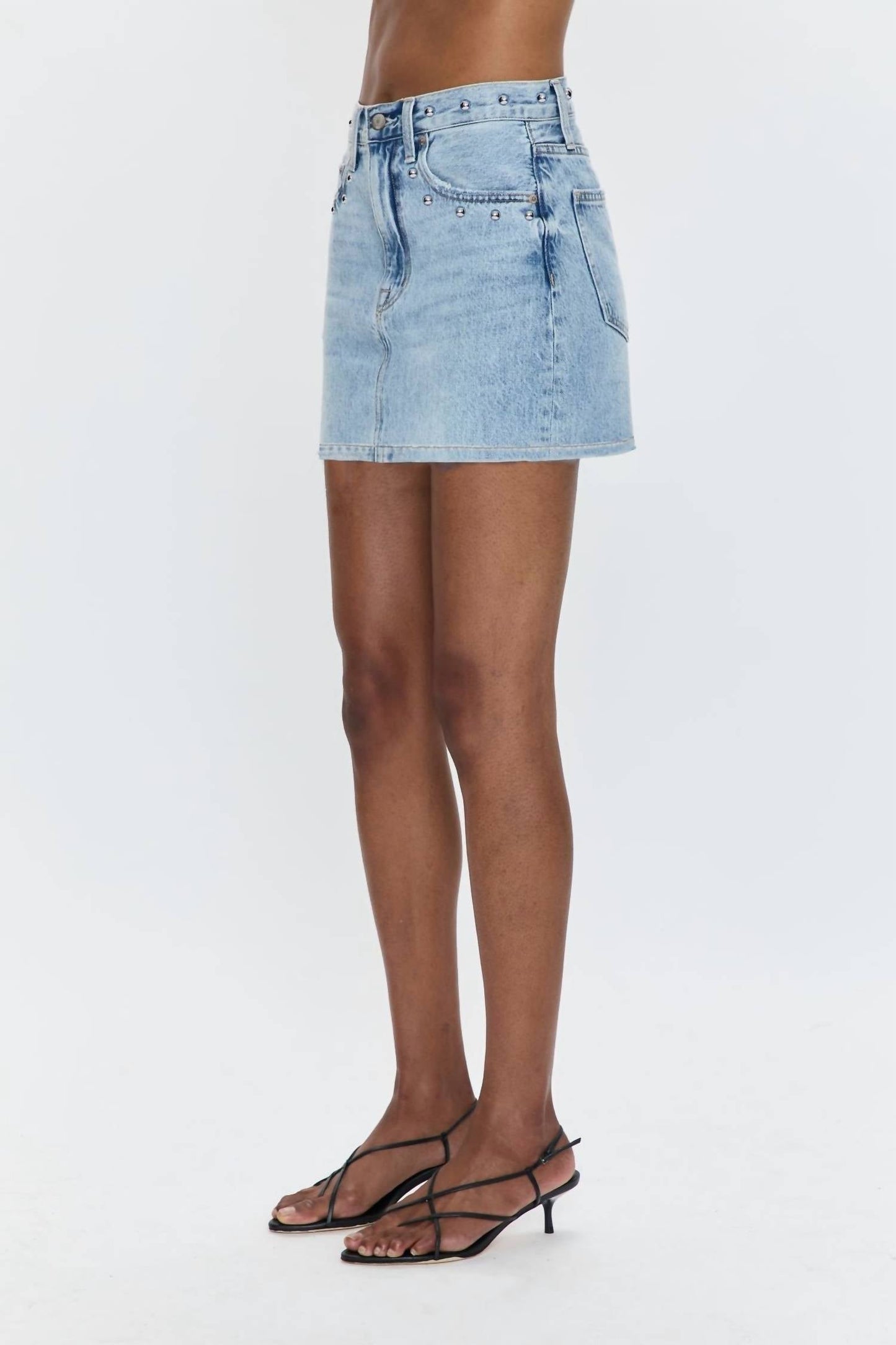 Pistola - Skye Studded Denim Mini Skirt