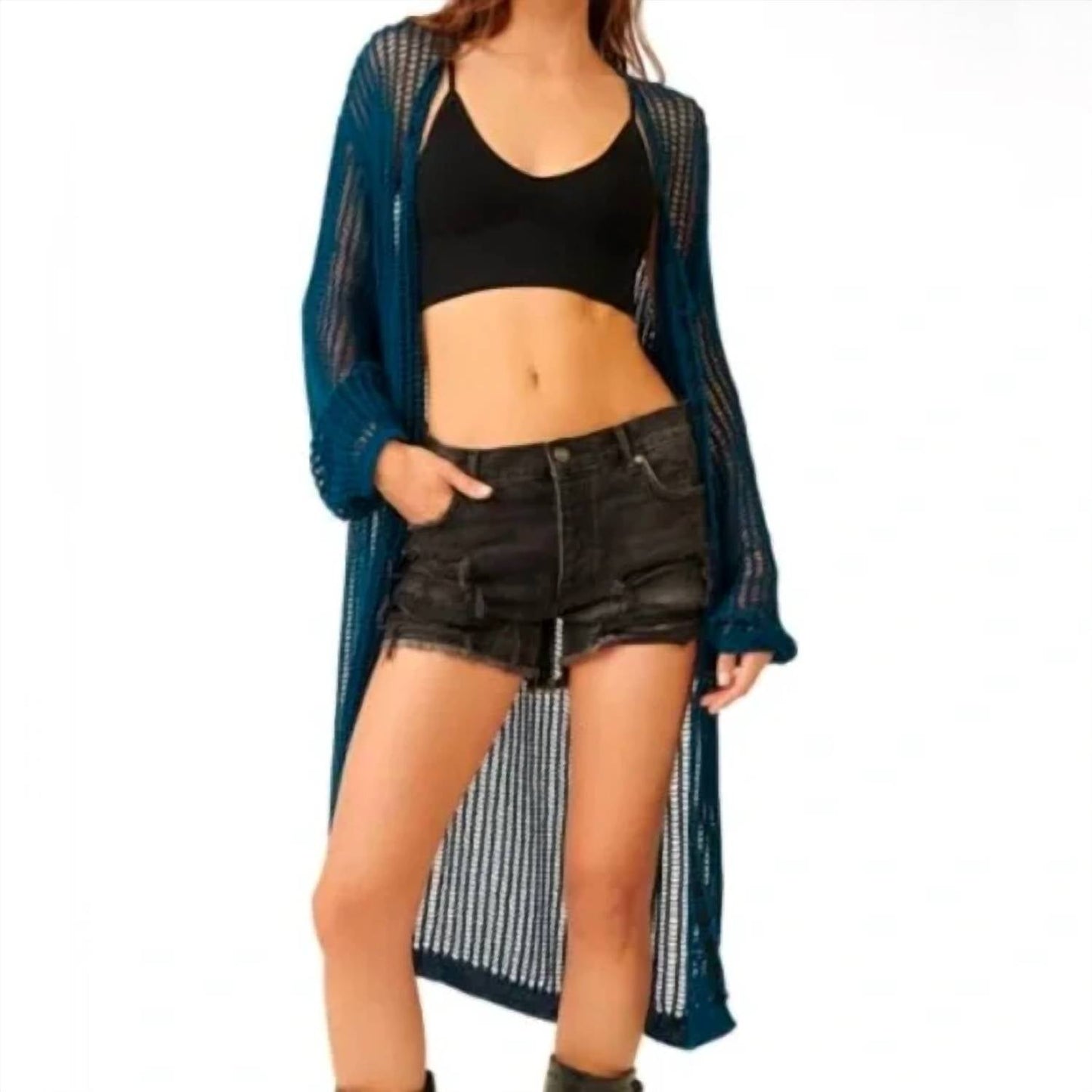 Free People - Lattice Open Knit Cardigan