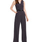 Calvin Klein Belted V-Neck Jumpsuit Charcoal