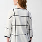 Joseph Ribkoff - Two-tone Plaid 3/4 Sleeves Lightweight Sweater Top