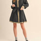 &Merci - Striped Button Down Belted Mini Dress