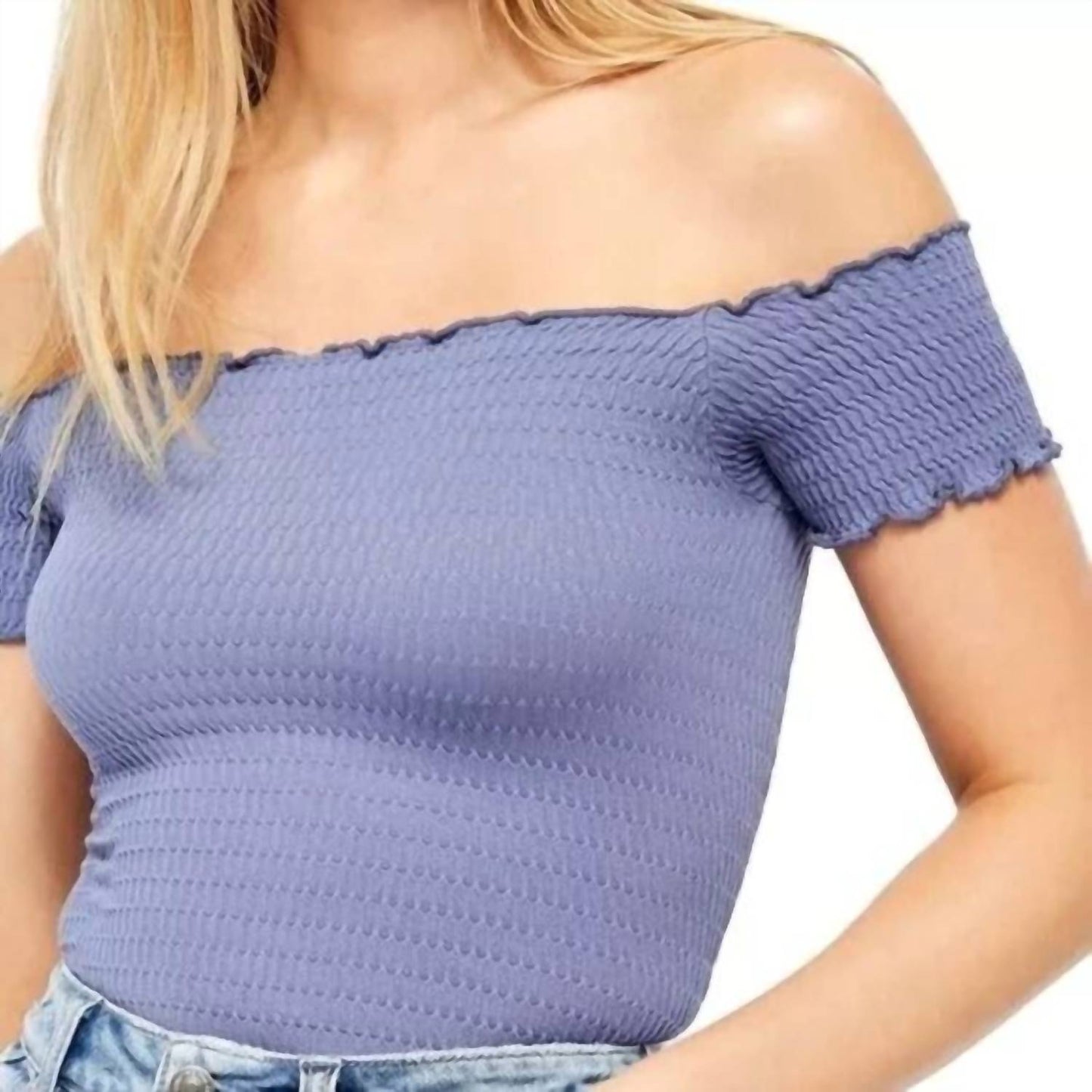 Free People - Intimately Moulin Ruched Off The Shoulder Crop Top