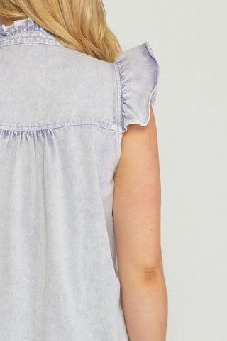Entro - Denim Ruffled Top