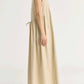 Black Crane - Pleated V Neck Maxi Dress