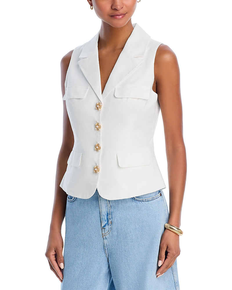 Aqua Notched Lapel Vest