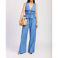 En Saison - High-rise Relaxed Chambray Pant