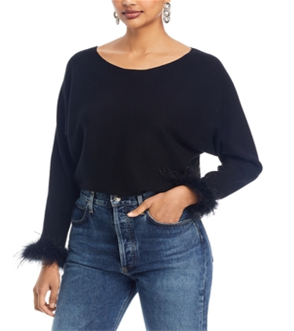 Sioni Feather Trim Cuff Sweater
