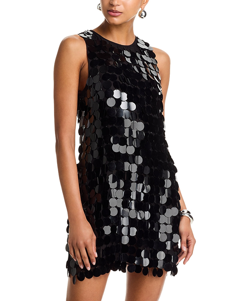 Ramy Brook Roxanna Black Sequin Mini Dress Size 6