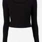 Bandier - Rivington Ribbed Long Sleeve Scoop Neck Crop Top