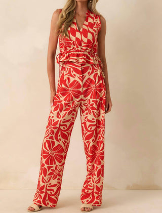 Aylaya - Floral Print Linen Blend Key West Pants