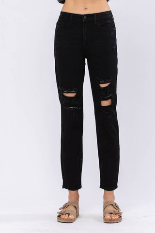 Judy Blue - High Waist Destroyed Boyfriend Denim Jeans