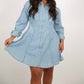 Bluivy - Denim A-line Mini Dress
