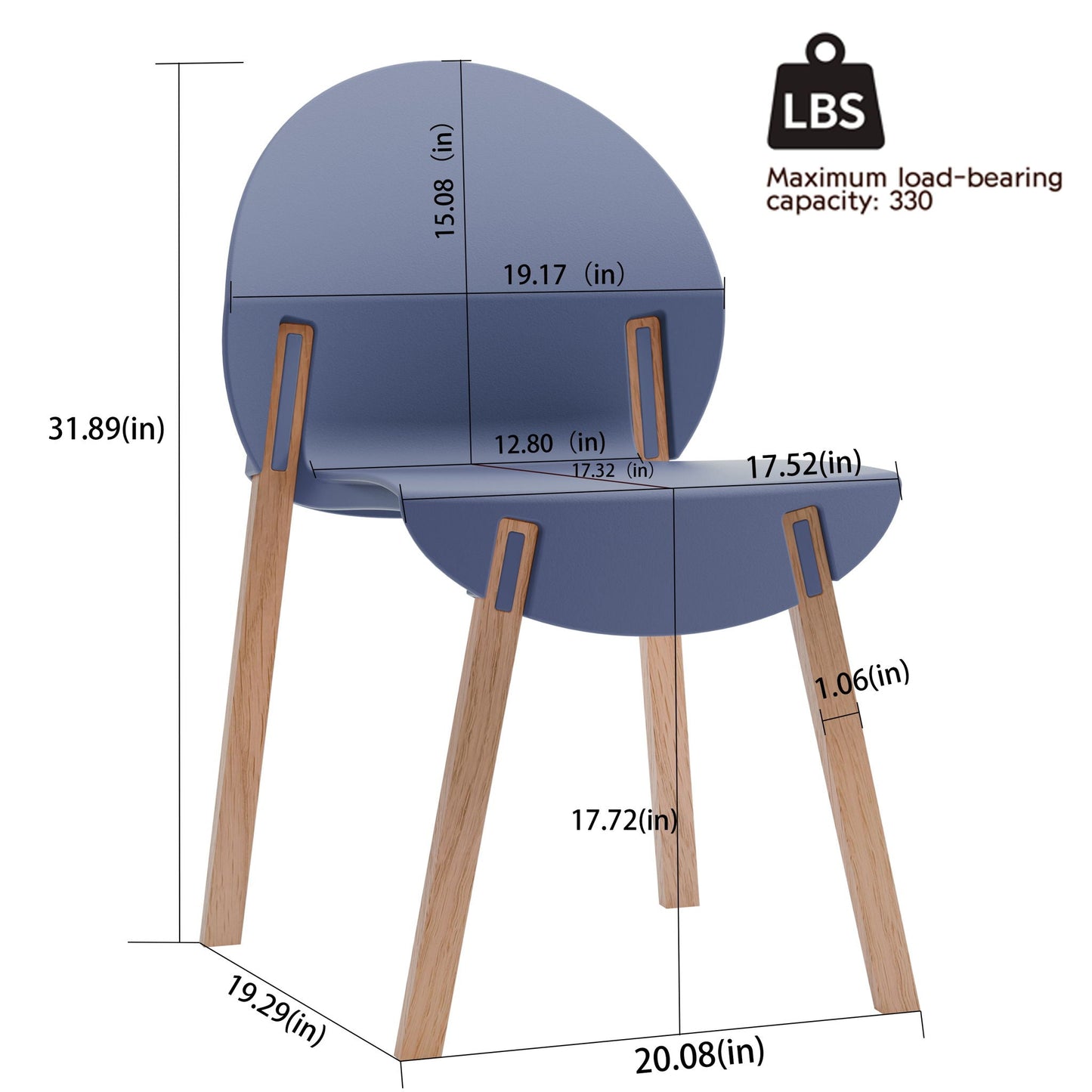 4 Piece Set of Single Chairs With a Design Combining Modern and Traditional Elements