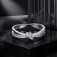 S925 Sterling Silver Oxidized Pavé Setting CZ Ring Size 6 for Women
