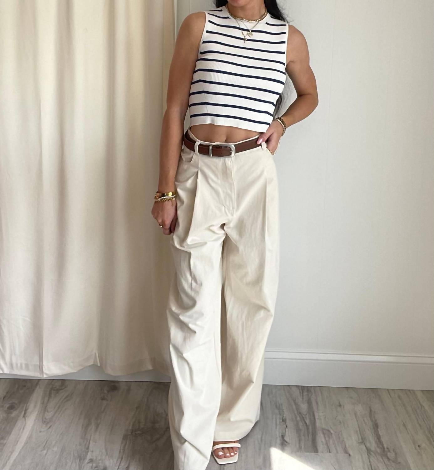 Lucy Paris - Vernon Belted Pleated Wide Leg Pants