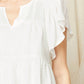 Entro - Flutter Sleeve Eyelet Top