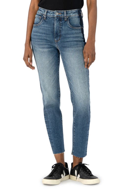 KUT from the Kloth Elizabeth Fab Ab Side Stripe High Waist Raw Hem Straight Leg Jeans in Designer  Size 4
