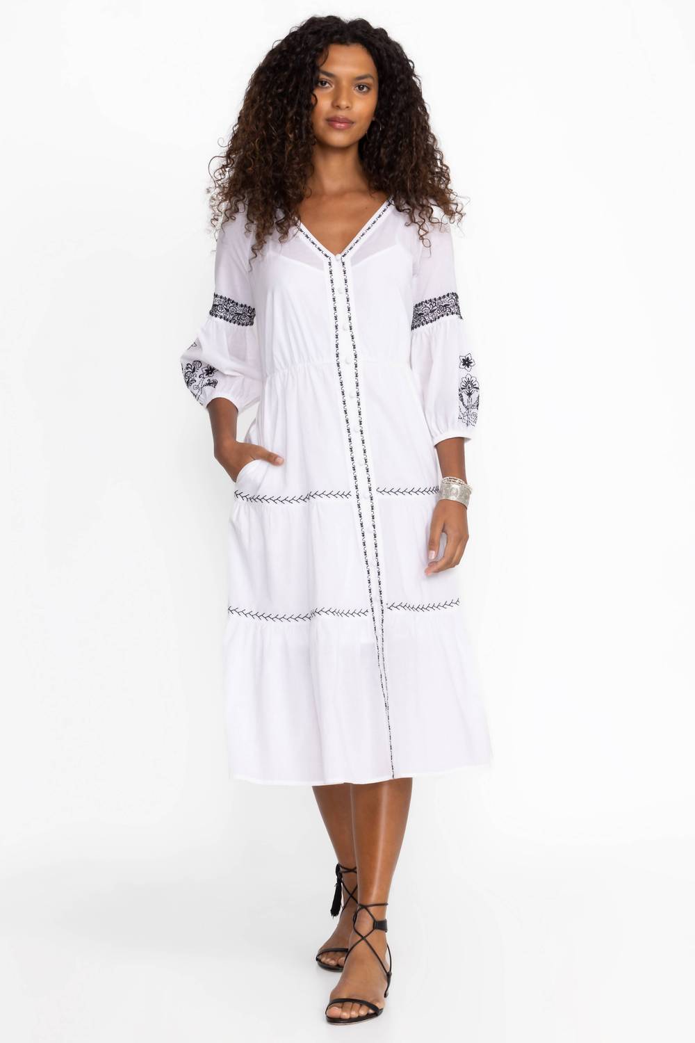 Johnny Was - CAM TIERED MIDI IRENIE DRESS