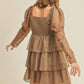 &Merci - Madeline Shirred Ruffle Tier Layer Mini Dress