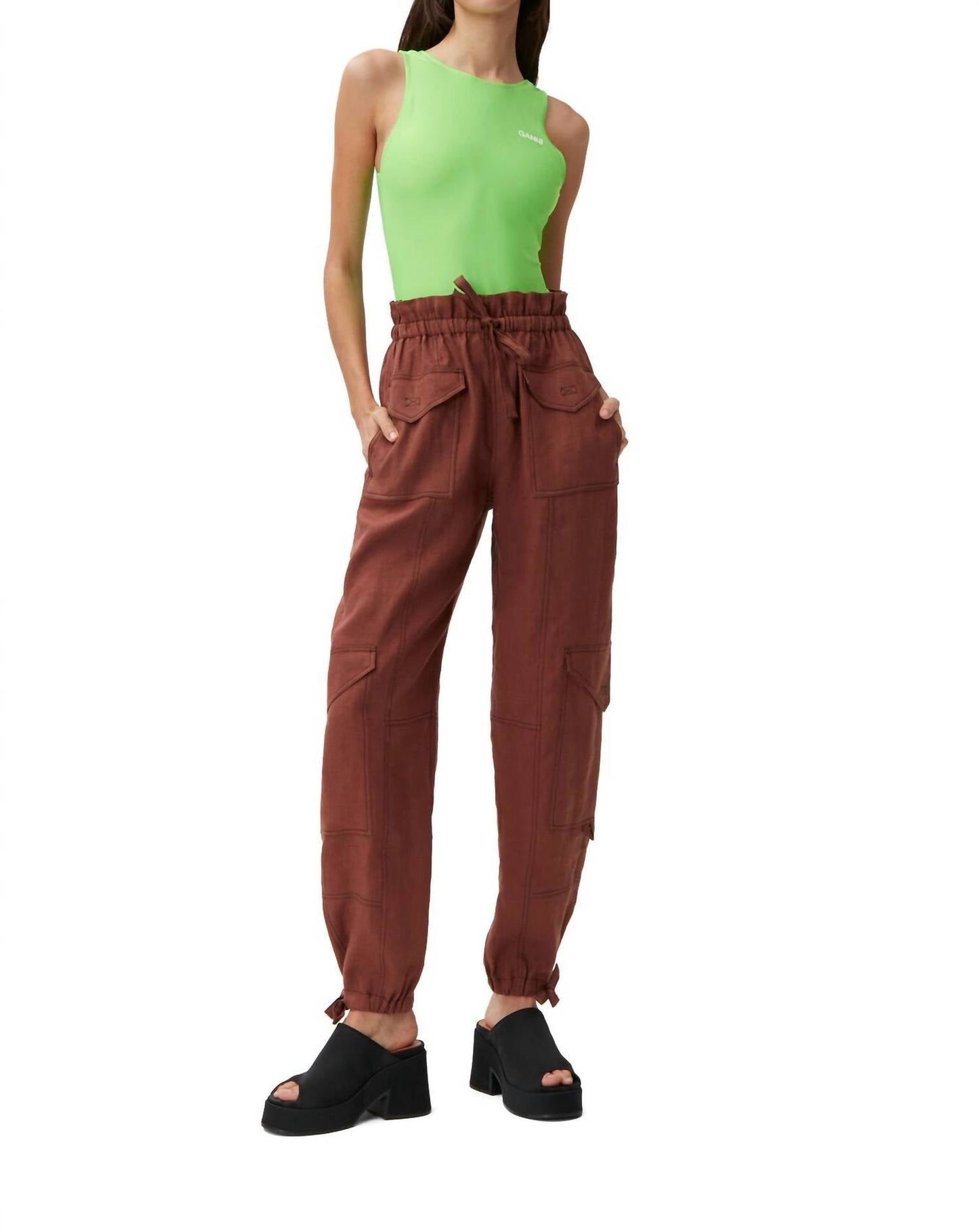 Ganni - 100% HEMP CARGO PANTS