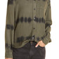 Rails Hunter Tie Dye Herringbone Button Up Shirt Olive Black Size Small