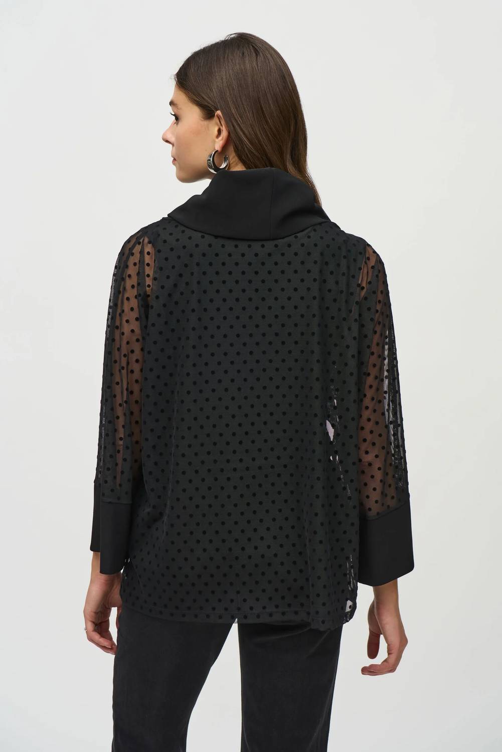 Joseph Ribkoff - Dot Mesh Silky Knit Layered Tunic Top