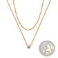 14k Gold Plated Dainty Diamond Solitaire Layered Necklace