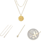 14k Gold Plated Layered Coin and Bar Pendant Necklace