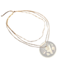 14k Gold Plated Triple Layered Bar and Coin Choker Necklace