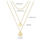 14k Gold Plated Triple Layered Coin and Bar Necklace
